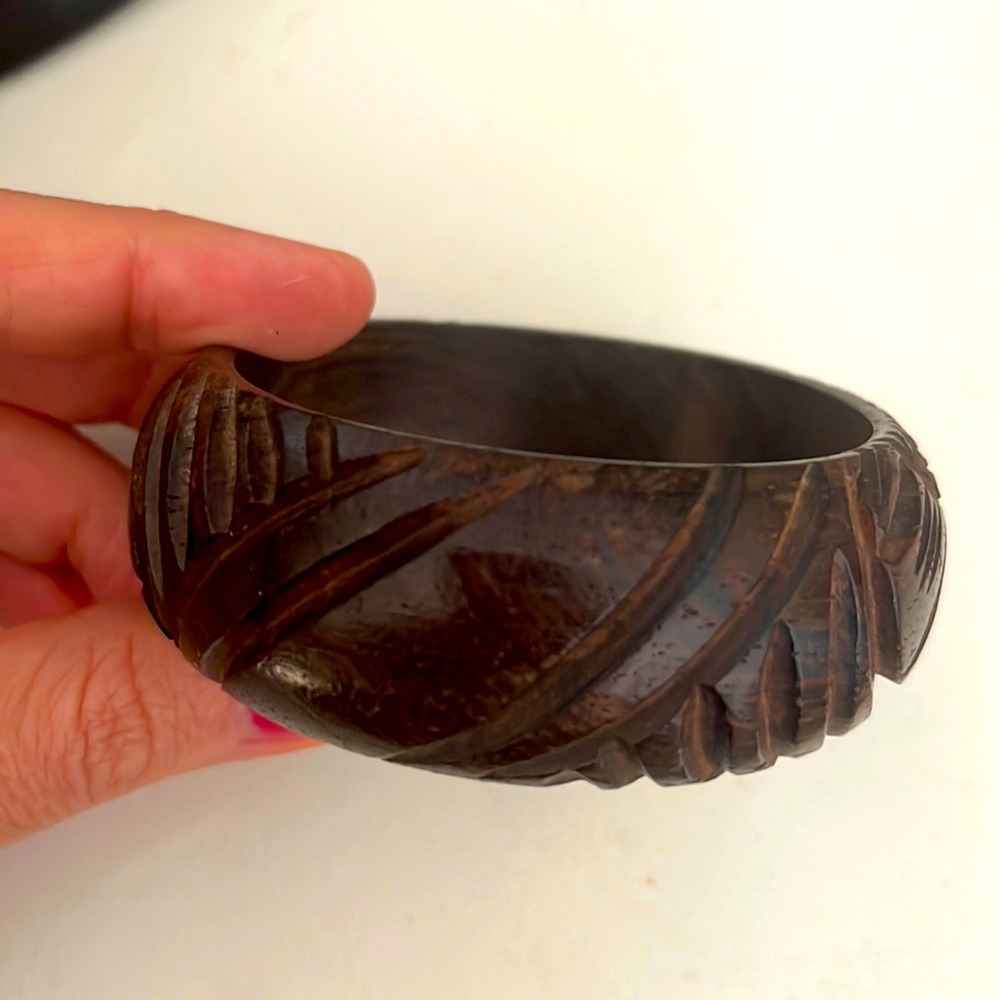 Wooden bangle bracelet 1 inch wide
